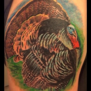 Tattoo: colorful turkey