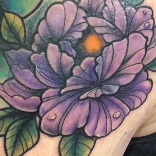 Tattoo: purple flower