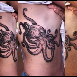 Tattoo: lifelike octopus
