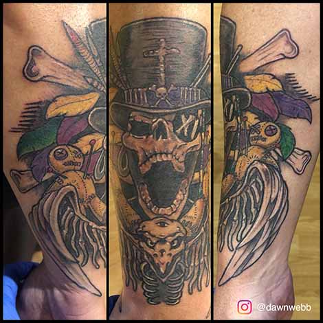Tattoo: skull in a top hat