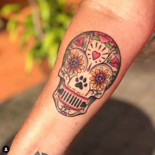 Tattoo: colorful sugar skull